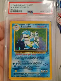 Pokemon 2000 Blastoise Holo Unlimited Rare Card 2/130 Base Set 2 PSA 5 - Image 3