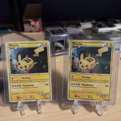 Pokemon Pikachu Black Star Promos Holo Card HGSS03 2010 Lot of 2 Heavily Played - Image 1