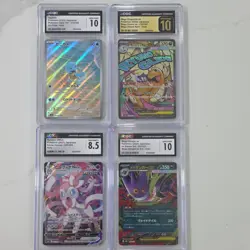 Pokemon TCG CGC Graded Japanese 4-Card Lot Squirtle 170/165 Sylveon VMAX - Image 1
