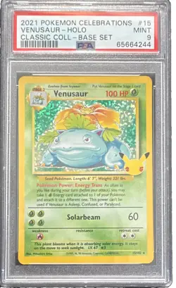 Pokemon 2021 Celebrations Classic Collection Venusaur 15/102 Holo PSA 9 - Image 1