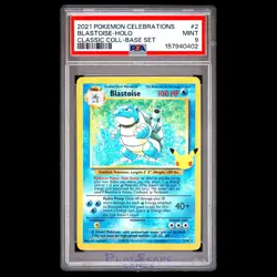 Pokemon Card PSA 9 Blastoise Holo 2/102 Celebrations Classic Collection 2021 - Image 1