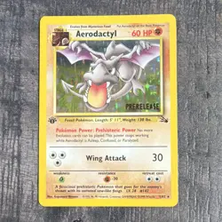 Aerodactyl Prerelease 1/62 Fossil Holo Rare 1st Edition English Pokemon TCG 1999 - Image 1
