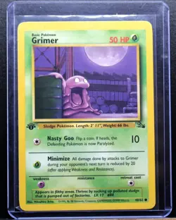 Pokemon TCG Grimer Fossil 48/62 1st Edition Regular 1999 English MINT - Image 1