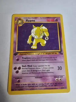 Pokemon Card Hypno 23/62 Fossil Set Non Holo Rare WOTC 1st Edition - Image 1
