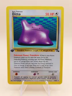 Ditto 1st Edition Fossil 18/62 Non-Holo Rare Pokemon Card - WOTC 1999 - Image 1