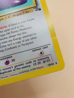 Ditto 1st Edition Fossil 18/62 Non-Holo Rare Pokemon Card - WOTC 1999 - Image 2