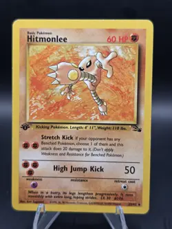 1999 Pokemon Fossil Hitmonlee 22/62 1st Edition Fighting Rare Non Holo WOTC LP - Image 1