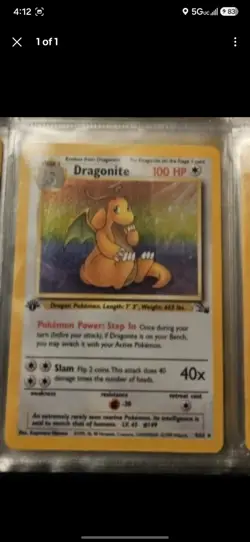 1ST EDITION Pokemon Fossil Dragonite Holo 4/62 Holo Foil Rare WOTC Vintage - Image 5