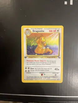 1ST EDITION Pokemon Fossil Dragonite Holo 4/62 Holo Foil Rare WOTC Vintage - Image 1