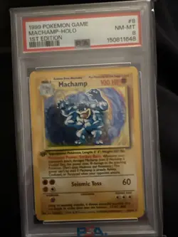 PSA 9 Vtg Pokemon Card Machamp 1999 Holo Foil 1st Edition #8 MINT Wotc Slab - Image 2