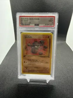 Pokemon TCG Geodude Fossil 1st Edition Common Card 47/62 PSA 9 🪨 - Image 1