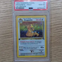 PSA 10 Dragonite Holo 4/62 1999 POKEMON FOSSIL Holo 1st Edition Pop 234 - Image 1