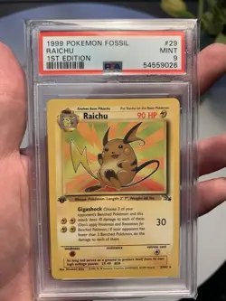 Pokemon Fossil - Raichu 1st Edition Non-holo PSA 9 - Image 1