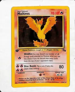 1999 Pokemon Fossil Foil 1st Edition Moltres #12/62 - HOLO First Edition Rare - Image 1