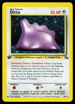 Ditto 3/62 1st Edition Holo Rare Fossil Pokemon Card - Image 1