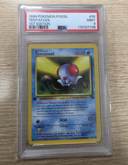 Pokemon TCG Fossil Tentacool 56/62 1st Edition 1999 English PSA 9 - Image 1