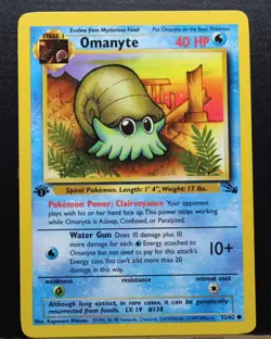Pokemon TCG Omanyte Fossil 52/62 1st Edition Regular 1999 English 40 HP - Image 3