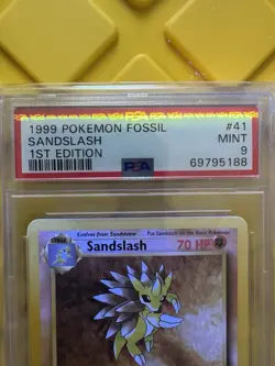 1999 POKEMON FOSSIL 1ST EDITION #41 SANDSLASH PSA 9 - Image 3