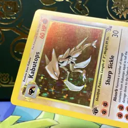 Pokemon 1999 Kabutops 9/62 Fossil Holo (First Edition) 1st LP + NM - - Image 4