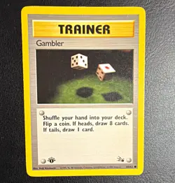 Pokemon TCG Gambler Fossil 60/62 Regular Common 1st Edition English Kinebuchi - Image 1