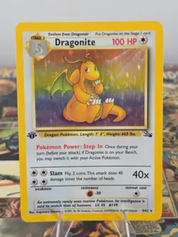 Dragonite 4/62 1st Edition Fossil Holo Rare - WOTC Pokemon Card NM - Image 1