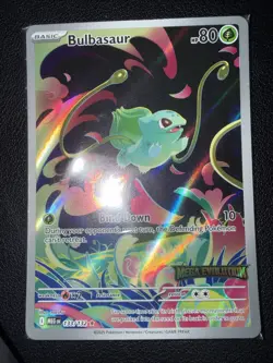 SEALED 2025 Pokemon Mega Evolution Bulbasaur 133/132 Illustration Rare Full Art - Image 1