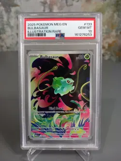 Bulbasaur IR PSA 10 133/132 Mega Evolution Illustration Rare Pokemon Card Game - Image 1