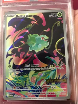 Bulbasaur Illustration Rare Stamped Mega Evolution 133/132, Pokemon Card PSA 10 - Image 3