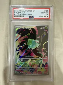 Bulbasaur 2025 Pokemon MEG EN Mega Evolution Illustration Rare IR 133/132 PSA 10 - Image 1
