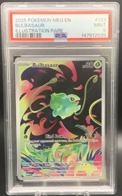 Bulbasaur 133/132 IR PSA 9 MINT - Pokemon Mega Evolution Illustration Rare - Image 1