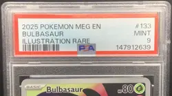 Bulbasaur 133/132 IR PSA 9 MINT - Pokemon Mega Evolution Illustration Rare - Image 3