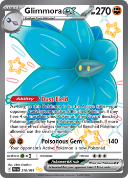 Glimmora ex 218/091 Shiny Ultra Rare Paldean Fates Pokemon Holo Near Mint - Image 1