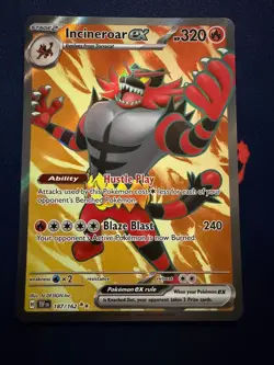 INCINEROAR EX 187/162 ULTRA RARE TEMPORAL FORCES POKEMON HOLO - Image 1