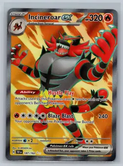 Incineroar ex 187/162 Ultra Rare Temporal Forces Pokemon Card Near Mint - Image 1