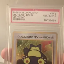PSA 10 1998 Pokemon TCG Japanese Snorlax Pokemon Card CD Promo Holo #143 - Image 1