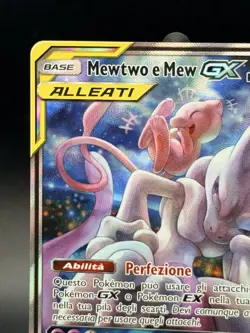 Mewtwo & Mew GX SM191 Italian Sun & Moon Tag Team Alt Art Promo Pokemon Card NM - Image 4