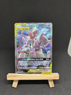 Mewtwo & Mew GX SM191 TAG TEAM GX Holo Promo Pokemon TCG Card English - Image 1
