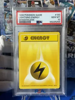 1999 POKEMON GAME 100 LIGHTNING ENERGY PSA 10 GEM MINT BASE SET SHADOWLESS - Image 1