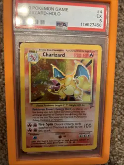 Pokemon 2000 Charizard #4/130 Base Set 2 Holo PSA 5 Awesome Swirl - Image 3
