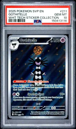 2025 POKEMON SVP EN-SV BLACK STAR PROMO #211 GOTHITELLE WHT TECH STICKER PSA 10 - Image 1