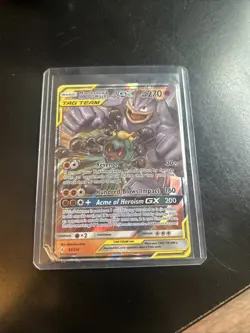 Pokemon TCG Marshadow & Machamp GX Holo Card 82/214 Sm-Unbroken Bonds - Image 1