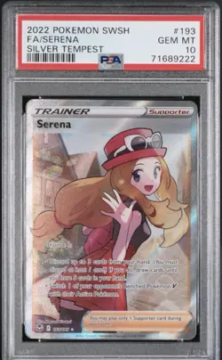 Pokemon TCG Serena 193/195 Silver Tempest Ultra Rare Full Art Holo PSA 10 - Image 1
