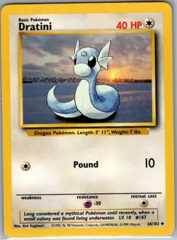 Dratini 26/102 Non Holo Base Set - Pokemon Card - NM - Image 1