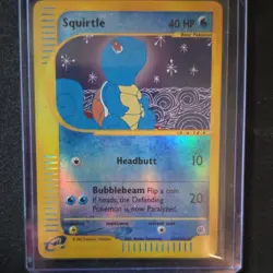 Squirtle 132/165 Expedition Base Set Reverse Holo 40 HP 2002 Kyoko Nintendo - Image 1