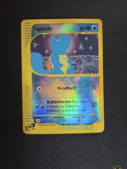 Squirtle 132/165 Expedition Base Set Reverse Holo 40 HP 2002 Kyoko Nintendo - Image 3