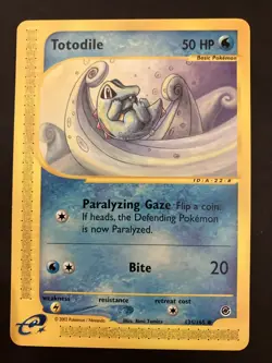 Pokemon Totodile 135/165 - 2002 Expedition Base Set - LP Non-Holo WotC E-Reader - Image 1