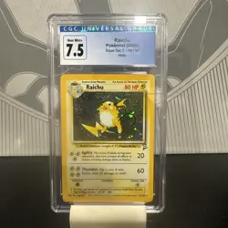 CGC 7.5 NM + Raichu 16/130 Base Set 2 Holo Rare Holographic WOTC 2000 Pokemon - Image 1