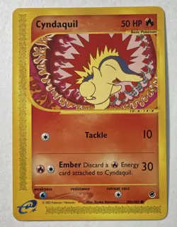 Pokemon TCG Cyndaquil 105/165 Expedition Base Set e-Reader Regular Common - Image 1
