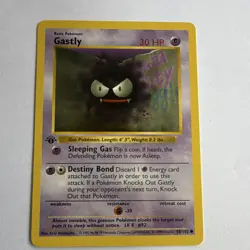 Pokemon TCG Gastly 50/102 Base Set 1st Edition Common Regular English 1999 - Image 1