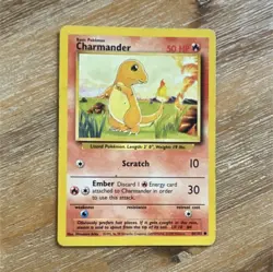 Pokemon TCG Charmander 46/102 Base Set Unlimited Common Card English 1999 - Image 1